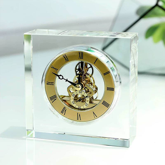 Crystal Cube Skeleton Clock-GH53