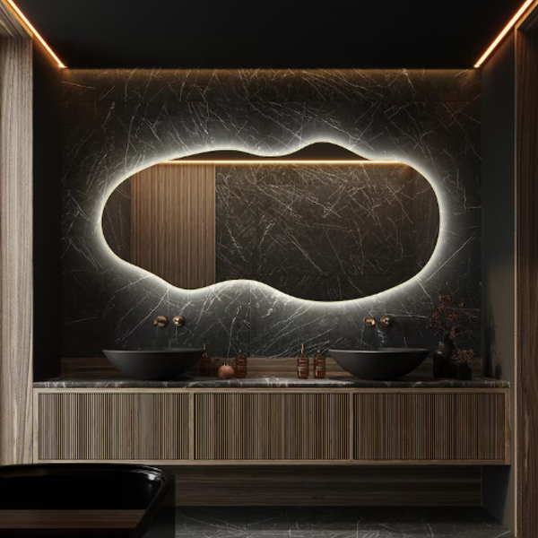 Modern Organic Asymmetrical LED Mirror-LM11