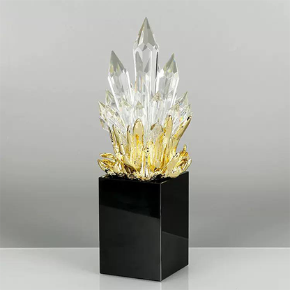 Crystal and Gold Geode Statues-GD37