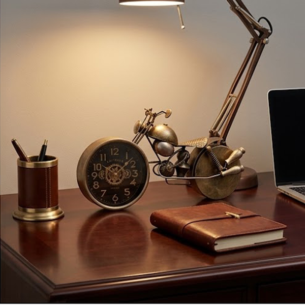 Vintage Motorcycle Metal Desk Clock-LY36