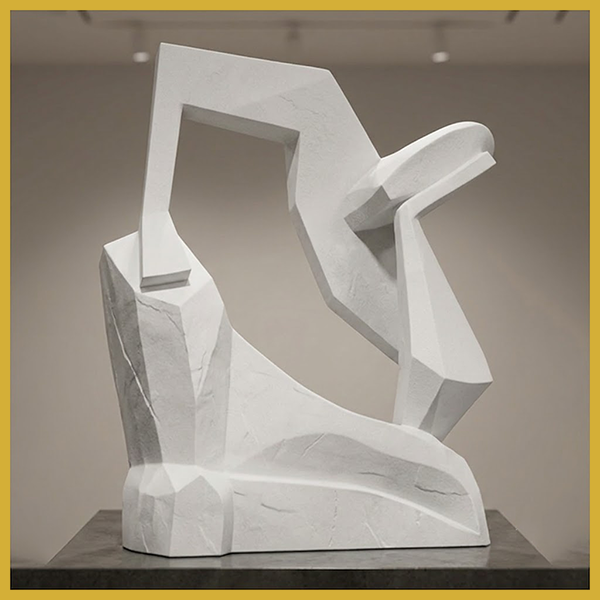 Abstract Geometric Thinker Sculpture-LY39