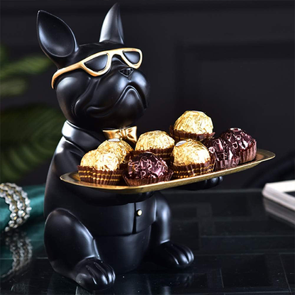 French Bulldog Butler Tray Statue-BB