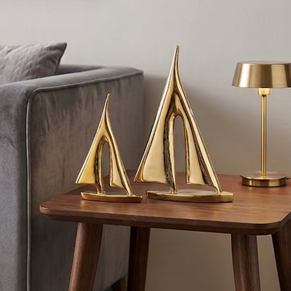 Set Golden Sailboat Statues-GD34