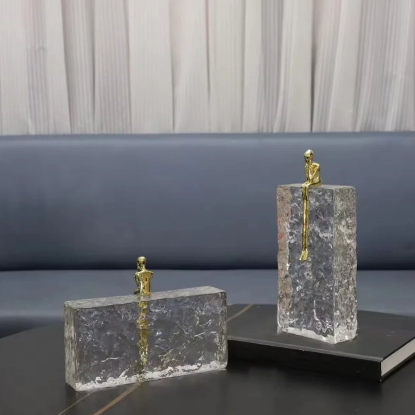Decorative Glass with Golden Figurin-GD11