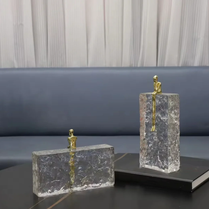 Decorative Glass with Golden Figurin-GD11