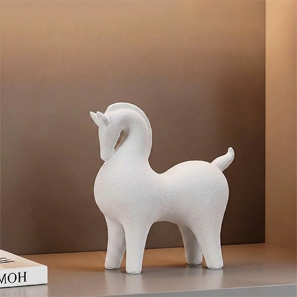 Terracotta Minimalist Horse Sculpture-MM198