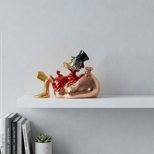 Luxury Metallic Scrooge McDuck Home Statue-MM170