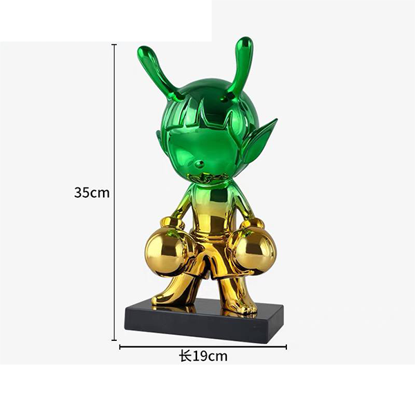 Golden Horn Alien Figurine