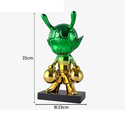 Golden Horn Alien Figurine