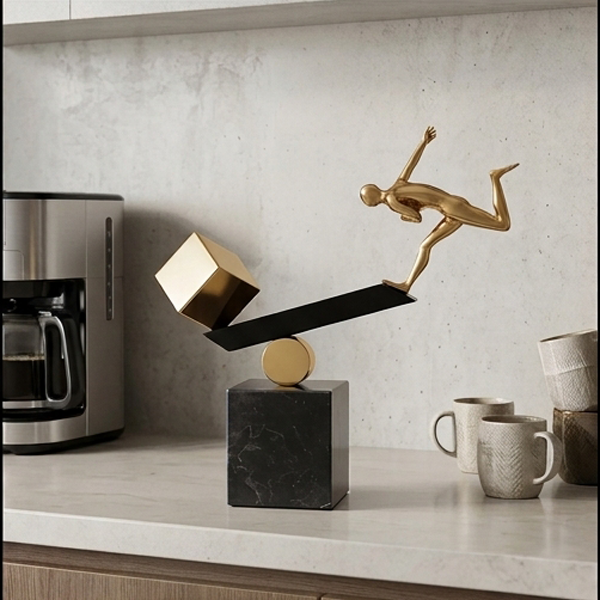 Golden Balance Runner Sculpture-LY08
