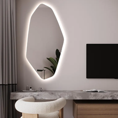 Large Asymmetrical Lighted Mirror, Irregular Geometric-LM15