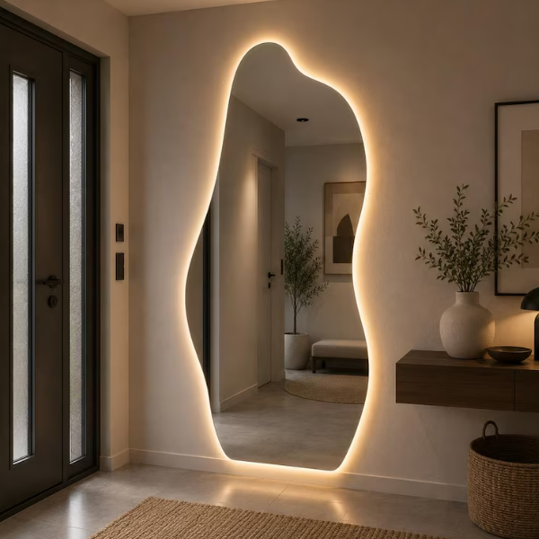 Organic Asymmetrical LED Full Length Mirror (Doctor Greesh Glass - 6mm)-LM09