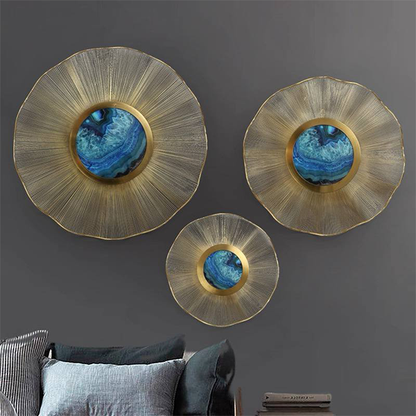 Sunburst Wall Decor with Blue Agate-GD46