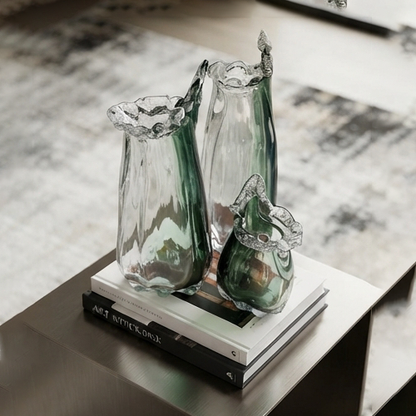 Emerald Artisan Glass Vase Set-mm223