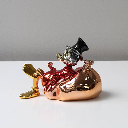 Luxury Metallic Scrooge McDuck Home Statue-MM170