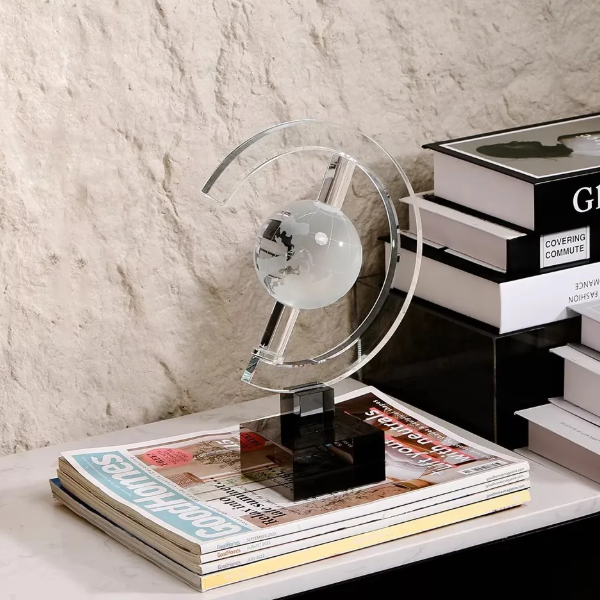 Modern Crystal Globe Sculpture-MM156