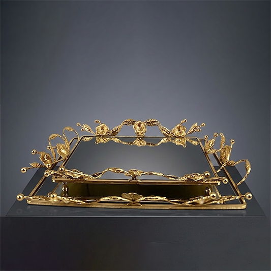 Floral Mirror Tray Set-026