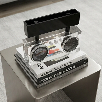 Crystal Glass Boombox Decor Sculpture-MM230