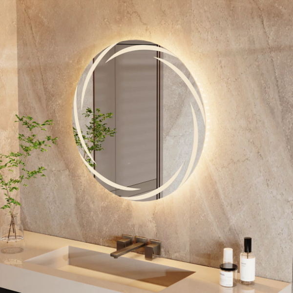 Modern Round Mirror With LED-M12