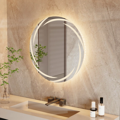 Modern Round Mirror With LED-M12