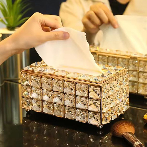 Crystal Glam Tissue Box Holder-DT25