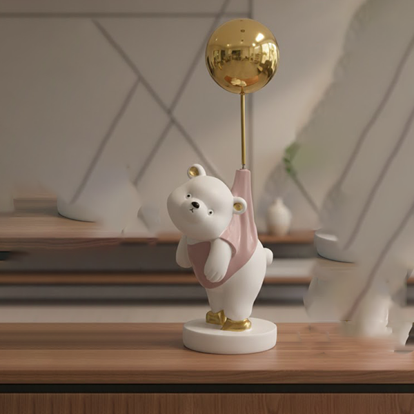 Bears with Golden Balloon Decor
