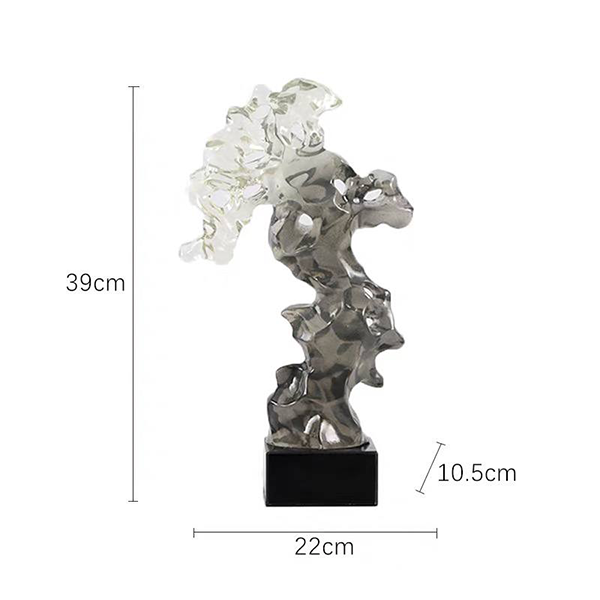 Modern Abstract Smoked Glass Sculptures-GD16