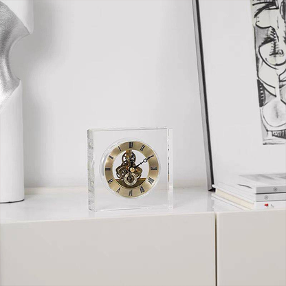 Crystal Cube Mechanical Desk Clock-GH82