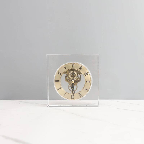 Crystal Cube Skeleton Clock-GH53