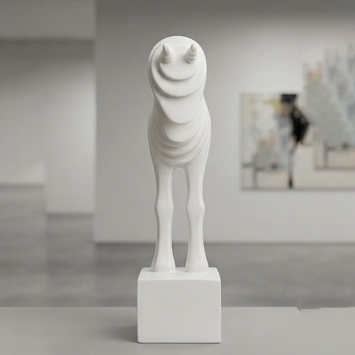 Abstract Minimalist Horse Resin Sculpture-mm213