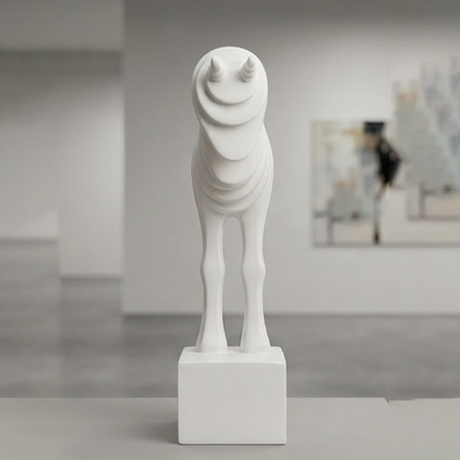 Abstract Minimalist Horse Resin Sculpture-mm213