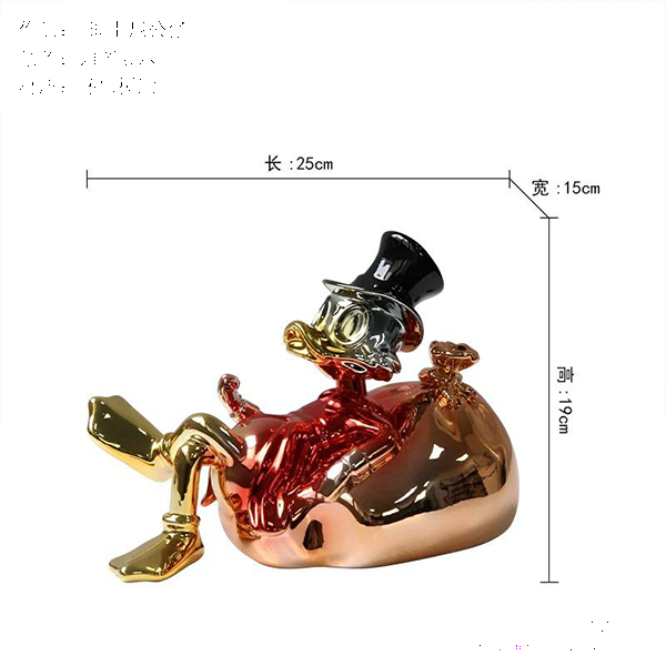 Luxury Metallic Scrooge McDuck Home Statue-MM170