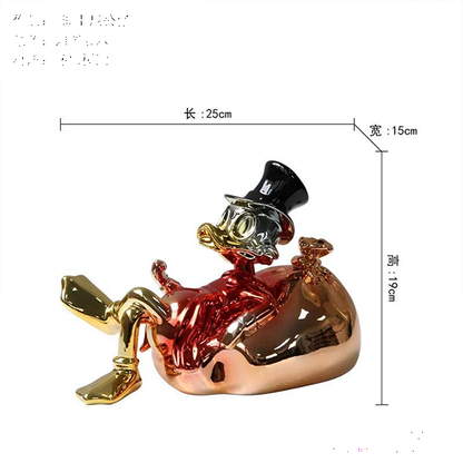 Luxury Metallic Scrooge McDuck Home Statue-MM170