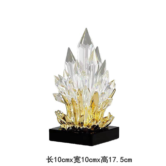 Crystal and Gold Geode Statues-GD37