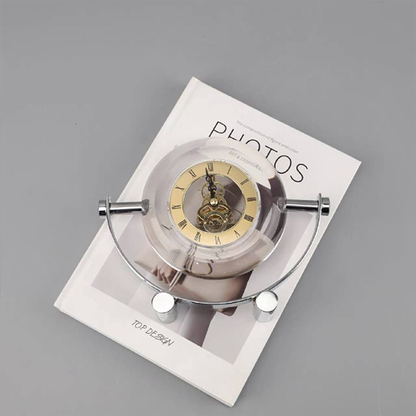 Modern Glass Sphere Skeleton Table Clock-GD17