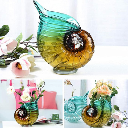 Gradient Glass Nautilus Shell Vase--MM142
