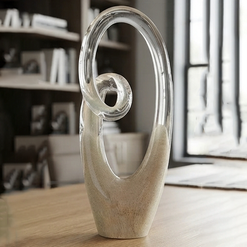 Swirled Glass Abstract Sculpture-MM228