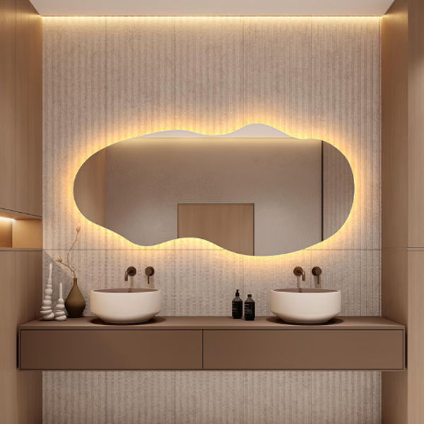 Modern Organic Asymmetrical LED Mirror-LM11