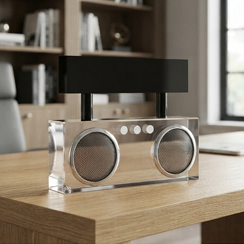 Crystal Glass Boombox Decor Sculpture-MM230