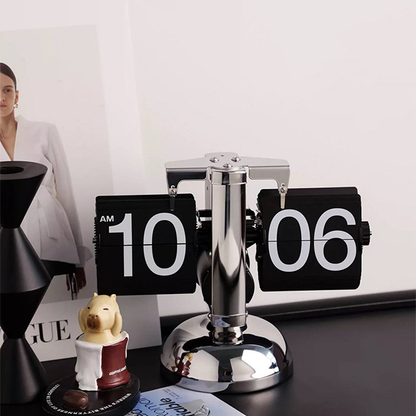 Retro Mechanical Auto Flip Desk Clock-MM180