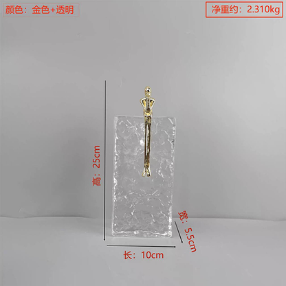 Decorative Glass with Golden Figurin-GD11