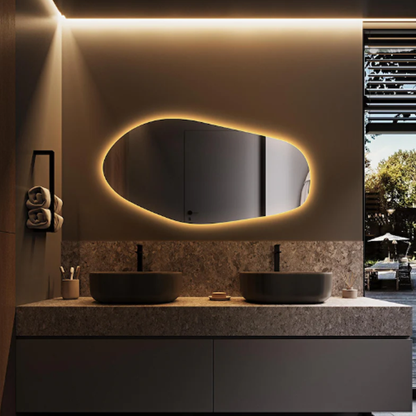 Large Irregular Asymmetrical Backlit LED Wall Mirror-LM12