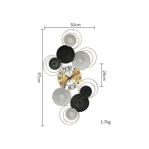 Modern metal wall clock 95X55 cm-GH02