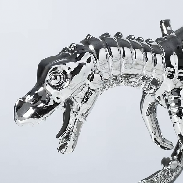 Silver Dinosaur Desktop Decoration