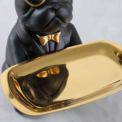 French Bulldog Butler Tray Statue-BB