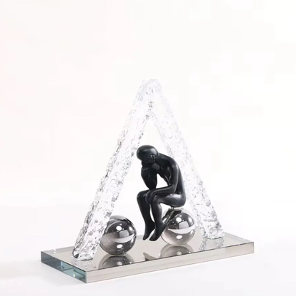 A piece of art that embodies thought in a glass frame-GD03