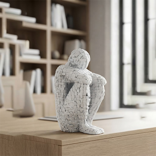Mosaic Contemplation Resin Figurine-mm217