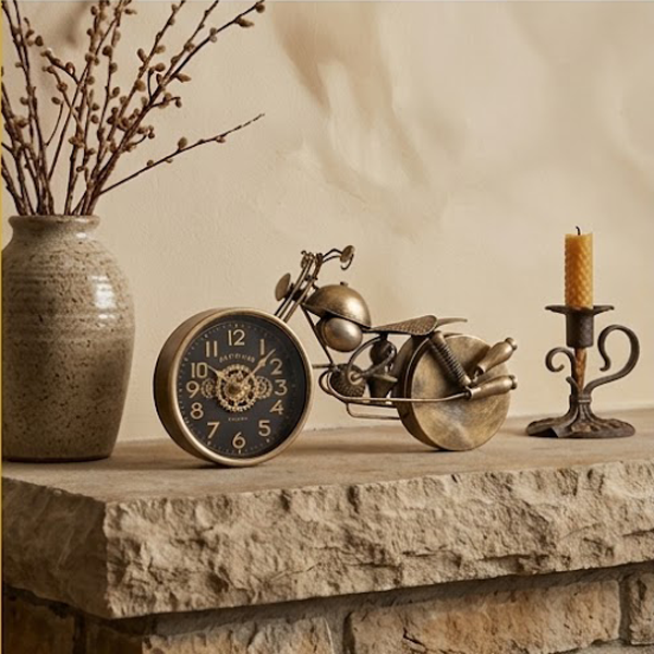 Vintage Motorcycle Metal Desk Clock-LY36