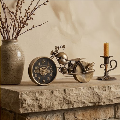 Vintage Motorcycle Metal Desk Clock-LY36
