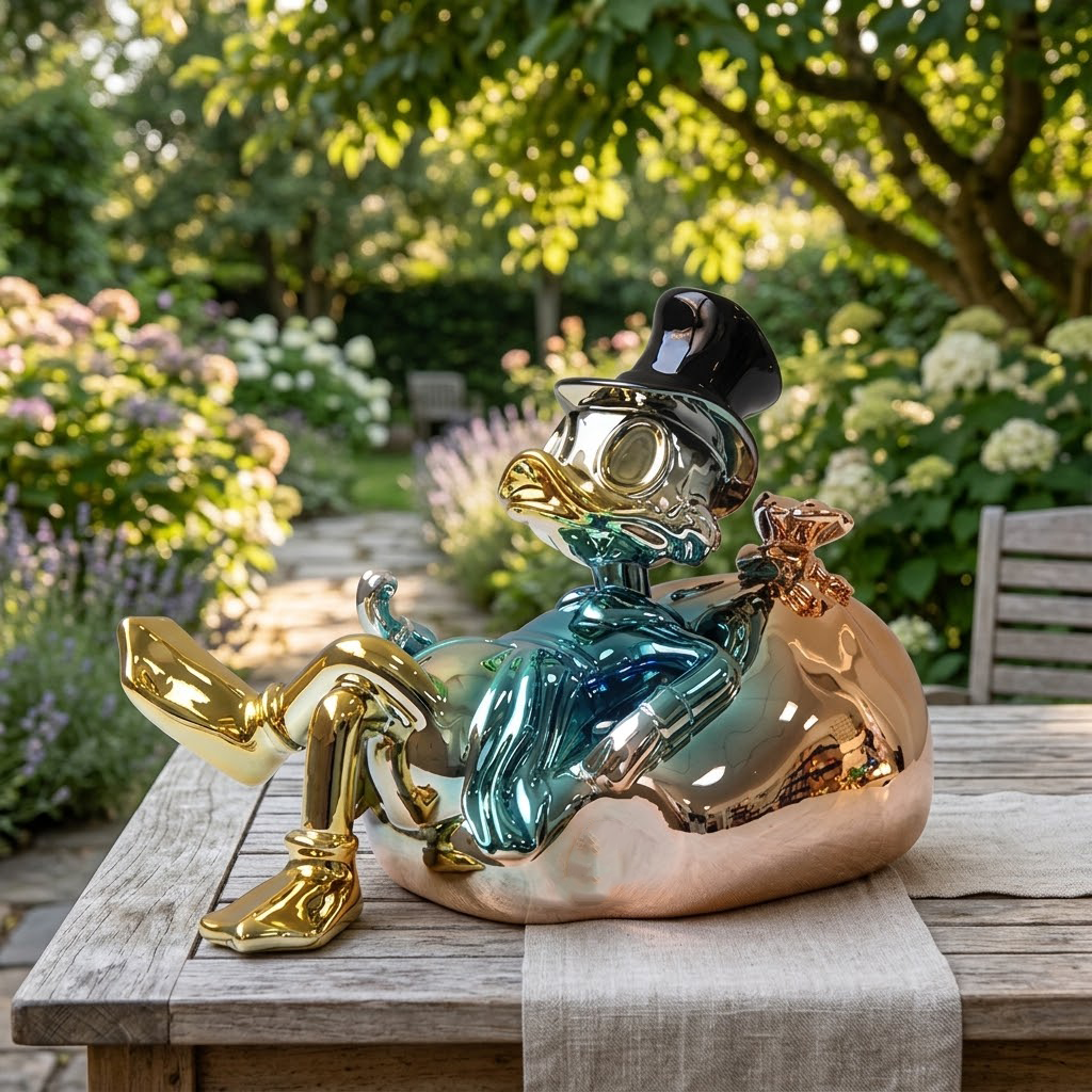 Luxury Metallic Scrooge McDuck Home Statue-MM170